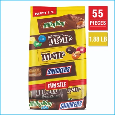 M&M'S Snickers & Milky Way Fun Size Chocolate Candy Variety Pack Bulk Bag 1.88lb - Image 1 of 4