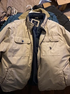 U.S. Polo Assn • Men's Hooded Winter Coat • Retractable Hood • Zip Pocket Xl - Picture 1 of 12