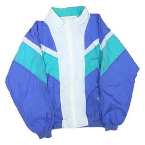 OLEG CASSINI Mens Blue & Teal Colourblock Zip Jacket XL Polyester Blend Woven - Picture 1 of 6