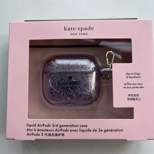 Kate Spade Apple Airpod waterfall  sparkle liquid 3rd Gen Protective Case  - Picture 1 of 5