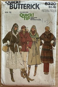 Quick! Butterick Pattern 6320 Misses’ Jacket & Coat Size 16 Uncut FF - Picture 1 of 4