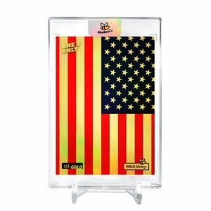 AMERICAN FLAG In God We Trust Card 2023 GleeBeeCo #ARG8-G Encased Holo GOLD 1/1 - Picture 1 of 2