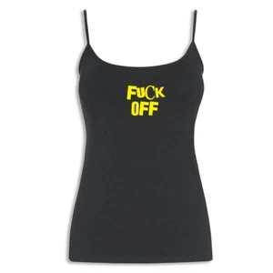 Fuck-Off Cami Chaleco Top Divertido Novedad Rudo Insulto Ofensivo Música Regalo - Imagen 1 de 1