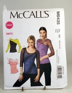 Pattern Misses Top Knit and Stretch Lace Easy Size 6-12 McCalls M6435 - Picture 1 of 2