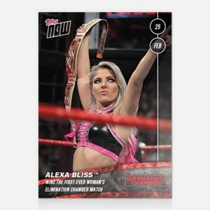 2018 WWE TOPPS NOW #7 ALEXA BLISS WINS THE FIRST-EVER ELIMINATION CHAMBER MATCH - Picture 1 of 2