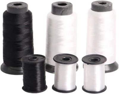 6 Rolls Bonded Cotton & Nylon White/Black Sewing Thread for Shoe Repair Machine - Image 1 of 4
