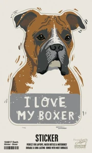 Boxer I Love My Dog Shaped Sticker - Picture 1 of 1