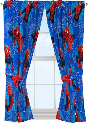 Par de paneles de cortina de ventana con cordones para niños Spiderman Astonish 42" X 63" Foto 1 de 4