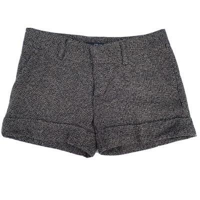 Zara Wool-mix shorts (US/Euro small) Herringbone Pattern Black /Brown & Beige - Image 1 of 4