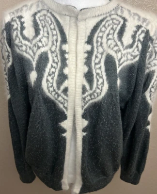 Cárdigan Nordstrom gris tejido grueso mezcla de lana talla S de los 90 vintage para mujer Foto 1 de 4