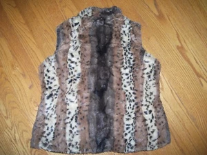Weste Gr. M Kunstfell Cheeta Print wendbar mit 2 Taschen gesteppt 1x 1052 - Bild 1 von 3