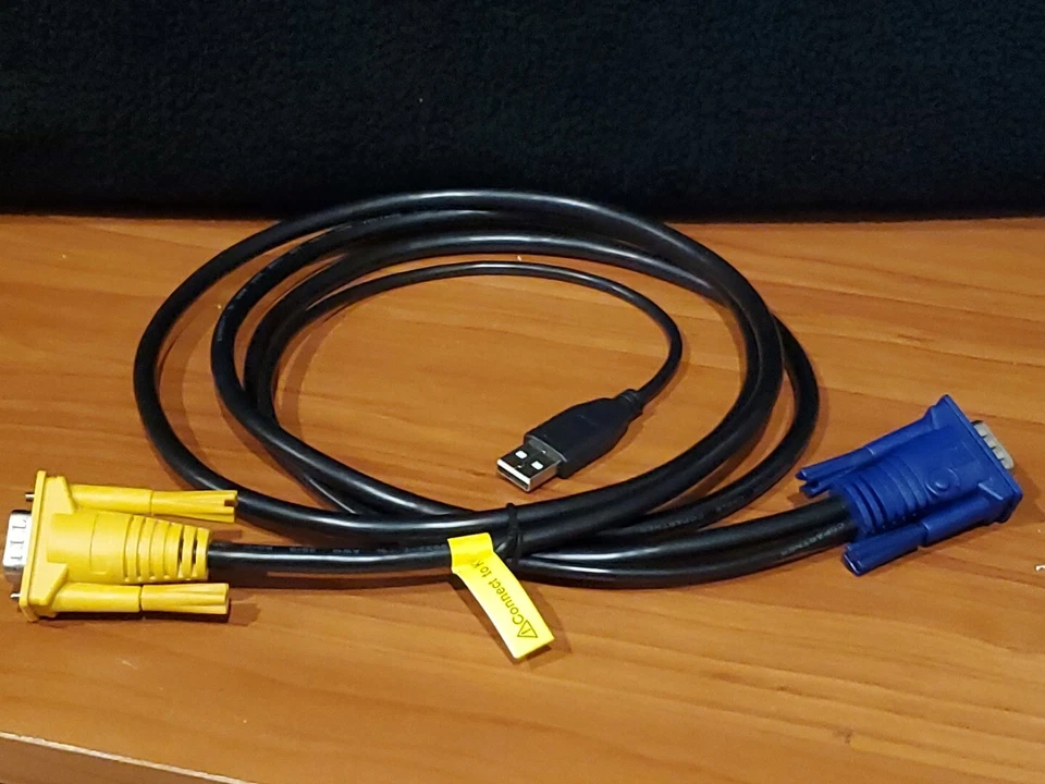  6 Fuß USB KVM Kabel mit 3in1 SPHD & integriertem PS/2 zu USB Konverter  - Bild 1 von 4