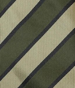Vintage Giorgio Armani Olive Green Black Stripe Handmade Silk Tie Italy - Picture 1 of 5
