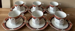 Set 6 tazze e piattini Ancienne Manufacture Royale Limoges Hadrien - Foto 1 di 7