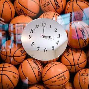 Basketball Shaped Clocks - Many Colour Choices - Picture 1 of 8