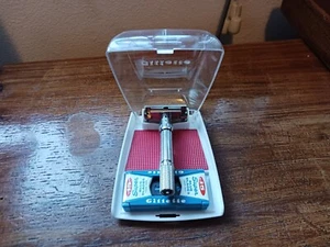 Raro 1965 Gillette Slim Regolabile 1-9 Rasoio di Sicurezza K-1 Molto Bello - Foto 1 di 18