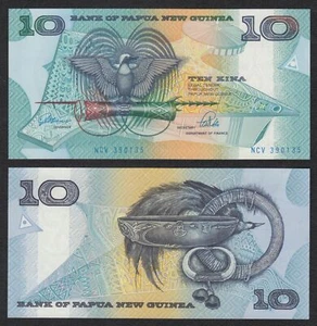 L063 BILLETE Papua Nueva Guinea P9b - 10 Kina 1988 FIRMA RARA SIN CIRCULAR - Imagen 1 de 1