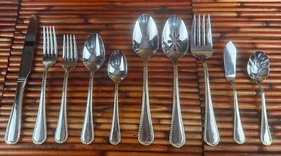 Mikasa * Cubiertos de acero inoxidable brillante con acento CAMEO GOLD ELEGIR (277) NUEVO* Foto 1 de 3