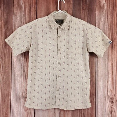 Local Motion Original Aloha Mens Medium Beige Floral Hawaiian SS Button Up Shirt - Image 1 of 4