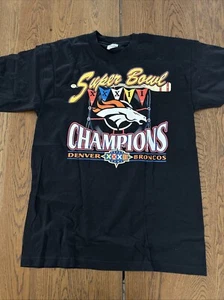 Vintage 90s Denver Broncos Super Bowl XXXII Champions Graphic Shirt Men's Large - Picture 1 of 3