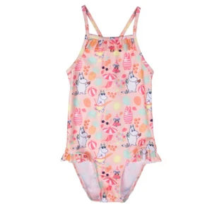 Martinex Moomin Badeanzug pink mit Sommerprint und Rüschen © Moomin Characters - Bild 1 von 2