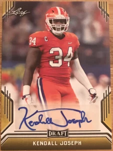 2019 Leaf Draft Autographs GOLD Kendall Joseph #BA-KJ1 Clemson Tigers - Picture 1 of 2
