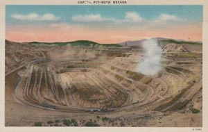 Postal de lino Copper Pit Ruth Nevada - Imagen 1 de 2