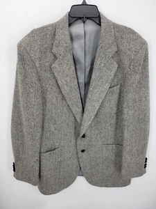 Woolrich Blazer Mens 42L Gray Wool Two Button Sport Coat Vintage Jacket Pockets - Picture 1 of 7