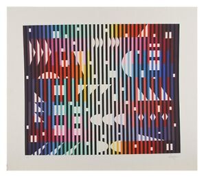 "Night Rainbow" by Yaacov Agam Serigraph on Paper Artist's Proof 22.5" x 22"