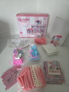 Beautiful Home Dolls House Pink Small Dolls Age 6+ - Picture 1 of 15