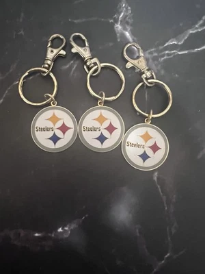 Juego de 3 llaveros vintage con el logotipo de los Pittsburgh Steelers de la NFL 2002 con licencia  Foto 1 de 3