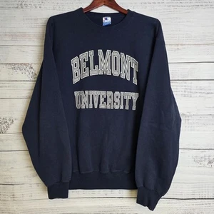 Vintage Champion Belmont University Crewneck Sweatshirt Size 2XL XXL Navy Blue - Picture 1 of 10