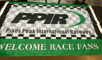 PPIR Pikes Peak International Raceway Welcome Race Fans Collector Flag Rare 3x5 - Изображение 1 из 4
