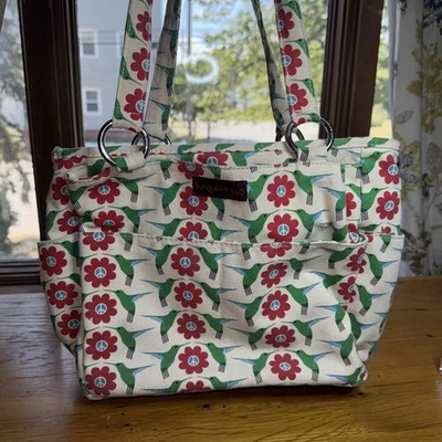 Bolso de hombro Bungalow 360 colibrí flor lona  Foto 1 de 4