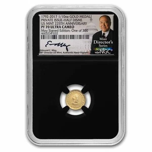 1792-2017 1/10 oz Proof Gold Half Disme 225th Ann. PF-70 NGC - Picture 1 of 3