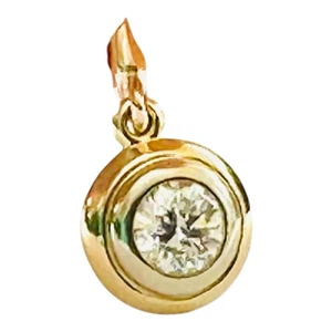 Natural Old European Cut Diamond Bezel Set 0.50 Carat Pendant Enhancer 14k - Picture 1 of 13