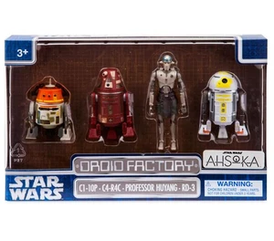 Figuras AHSOKA 3,75" de fábrica de droides de Star Wars de los parques de Disney C1-10P C4-R4C RD-3 nuevas - Imagen 1 de 3