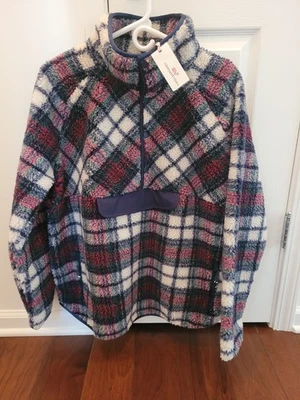 NUEVO CON ETIQUETAS Vineyard Vines Sherpa Popover en RARO Tartán Cuadros, Para Mujer Talla XL Foto 1 de 4