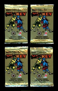 4ct 1990-91 OPC/O-Pee-Chee Premier Hockey Unopened Packs JAGR/FEDOROV/DOMI RCs? - Picture 1 of 2