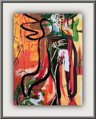 Kunst Malerei Pop Art street art men Expressionismus art brut new york Portrait - Bild 1 von 2