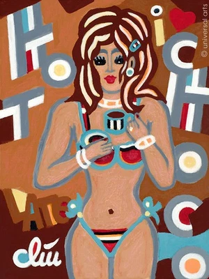 JACQUELINE DITT - I love Hot Chocolate A4 DRUCK n.Gemälde Schokollade - Bild 1 von 3