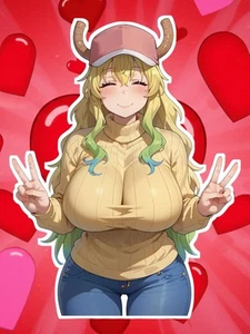 Anime Waifu Miss Kobayashi's Dragon Maid Lucoa 6" Vinyl Sticker - Picture 1 of 1