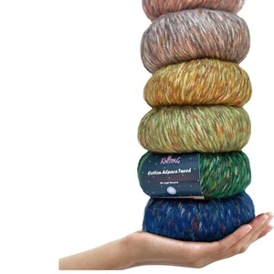 Versatile 6-Skein Cotton Alpaca Tweed Yarn Bundle - 882 Yds, Forest Colors - Picture 1 of 9