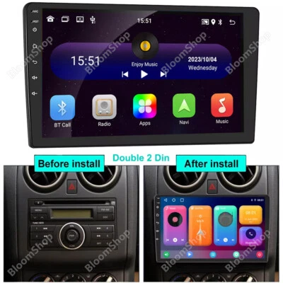 10.1" inch Android 15 Double 2 DIN Car Radio Stereo Quad Core GPS Navi Wifi USA - Image 1 of 4