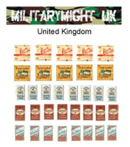 1/16 - 1/18 ESCALA 120mm DIORAMA WW1 PAQUETES DE CIGARRILLOS BRITÁNICOS CASA DE MUÑECAS CALCOMANÍA - Imagen 1 de 1