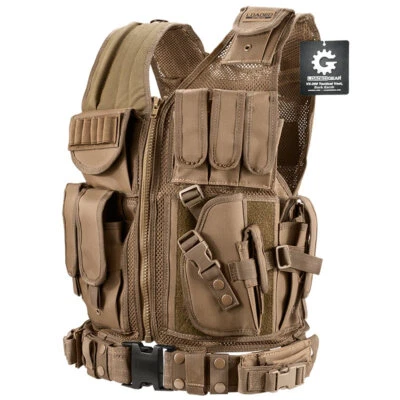 Chaleco táctico Barska Loaded Gear ajustable MOLLE funda para mano derecha VX-200 Foto 1 de 4