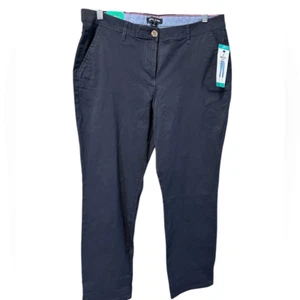 EUC Nautica Jeans Women’s Navy Chino Flat Front Casual Ankle Pants - Size 12 - Picture 1 of 6