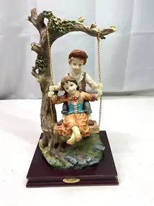 La Anina Collection Girl and Boy on Swing Sculpture - Bild 1 von 8
