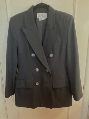 De Colección NEGRO 1990’s Oleg Cassini 3 PIEZAS Pantalón Falda Blazer Traje Conjunto Talla 6 Oficina Foto 1 de 4
