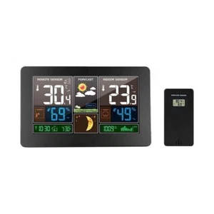 Wetterstation Funk mit Außensensor Wettervorhersage Luftdruck Wecker DE - Bild 1 von 11